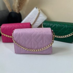 تصویر کیف دوشی زنانه چرمی ZARA مدل زنجیری همراه بند بلند چرمی ZARA BAG