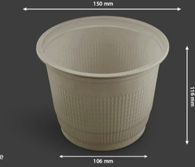تصویر ظرف گیاهی سطلی یکبار مصرف سایز ۱۳۰۰ سی سی بلند با درب (آملون ) (بسته 400 تایی) ا Amelon Amelon