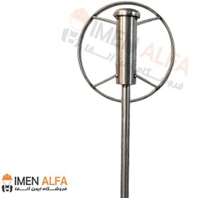 تصویر پایه بادنما صنعتی استیل قطر 40 با درپوش بلبرینگ Windsock stainless steel