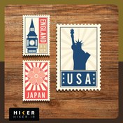 تصویر استیکر ۰۰۶۶ (تمبر طرح آمریکا، انگلیس و ژاپن) 