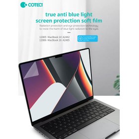 تصویر محافظ صفحه نمایش ضد اشعه آبی مک بوک پرو 14 اینچ کوتتسی Coteetci screen soft film Macbook Pro"14 12005 