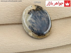 تصویر نگین عقیق سیاه شجر کد 107888 