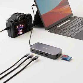 تصویر هاب تایپ سی 6 پورت و حاظه اس اس دی 512 گیگابایت پاورولوژی مدل PWSDHB512 Powerology 512GB USB-C Hub & SSD Drive All-in-one PWSDHB