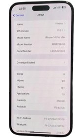 تصویر آیفون 14 پرو مکس پارت نامبر ZAA حافظه 256 گیگابایت کارکرده - مشکی Iphone 14 Pro Max