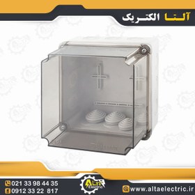 تصویر جعبه تقسیم پلاستیکی روکار 145×220×220 پارسا درب شفاف 