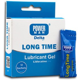 تصویر ساشه ژل تاخیری Long Time پاورمن دلتازکس دلتا دارو 12 عدد Delta Darou Delta Zex Long Time Lubricant Gel 12 Sachets