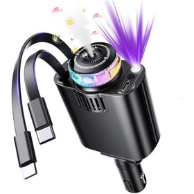 تصویر شارژر فندکی خودرو 45 وات 5 کاره مدل D1 STARLIGHT CAR CHARGER D1