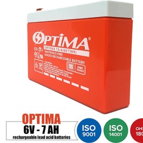 تصویر باتری شارژی 6 ولت 7 آمپر OPTIMA مدل 7A-6 ا Rechargeable battery 6 volt 7 Amps OPTIMA model 7A-6 Rechargeable battery 6 volt 7 Amps OPTIMA model 7A-6