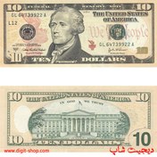 تصویر اسکناس 10 دلاری آمریکا سوپر 