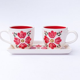 تصویر بهترین ست لیوان چایخوری عاشقانه دو نفره سرامیکی 