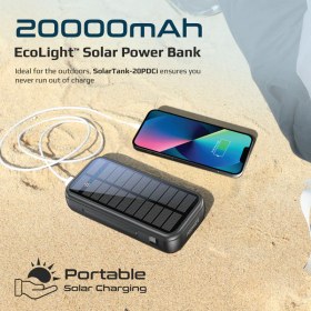 تصویر پاوربانک خورشیدی پرومیت SolarTank-20PDCi Promate SolarTank-20PDCi 20000mAh Solar Power Bank