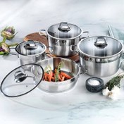 تصویر سرویس قابلمه استیل ۸ پارچه برند شفر مدل Vals Schafer Vals 8 Pieces Stainless Steel 18/10