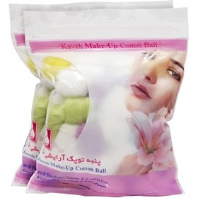 تصویر پنبه توپک رنگی آرایشی گل کاوه 100 گرم Kaveh Make-Up Cotton Ball 100g