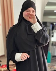 تصویر هد روسری دوپیله کریشه - مشکی 