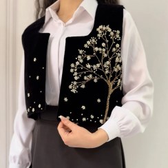 تصویر سخمه جواهردوزی طرح درخت شکوفه کد 1139 