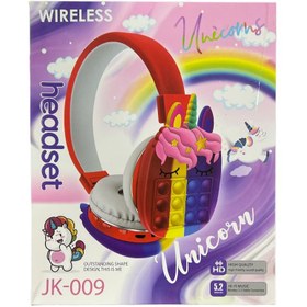 تصویر هدست بلوتوثی مدل JK-009 طرح یونیکورن Wireless JK-009 Model Unicorn Headset