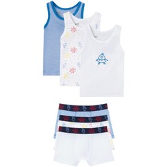 تصویر پک ۶ تایی شورت باکسر و رکابی پسرانه (۳ تا باکسر ۳ تا رکابی) لوپیلو - 100٪ نخ پنبه / 4-6 سال / آلمان 