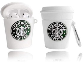 تصویر کاور محافظ سیلیکونی ایرپاد طرح قهوه استارباکس Starbucks Silicone Case Apple Airpods 