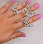 تصویر انگشتر پروانه فول نگین 