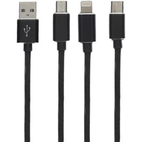 تصویر کابل تبدیل USB به microUSB / لایتنینگ / USB-C کملیون مدل CDC016 