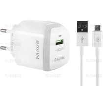 تصویر شارژر دیواری سریع و کابل میکرو یو اس بی باوین Bavin PC359Y Micro USB Charger 