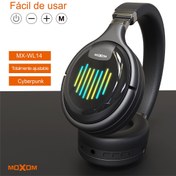 تصویر هدفون بلوتوثی و رم خور MOXOM MX-WL14 MOXOM MX-WL14 wireless HiFi Bass