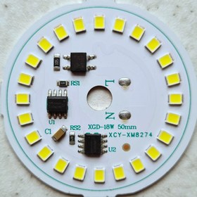 تصویر چیپ ال ای دی 18 وات ماژول دی او بی لامپی 220 ولت مستقیم رنگ سفید مهتابی مناسب جهت تعمیر لامپ chip dob 18w 220v XGD 