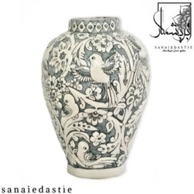 تصویر گلدان رومیزی طوسی 