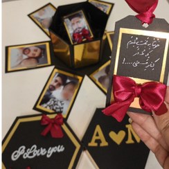 تصویر باکس هدیه مدل سوپرایز متالایز طلایی تک لایه کد 01 