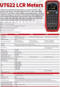 تصویر LCR متر (حرفه ای) یونی تی ۱۰۰KHz مدل UNI-T UT622C 