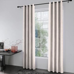 تصویر پرده کتان ضخیم‌بافت دار رنگ کرم و‌طلایی Pardeh coton