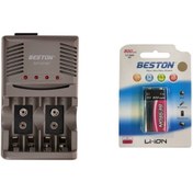 تصویر شارژر باتری بستون مدل C819W به همراه باتری کتابی لیتیومی 800میلی آمپر 