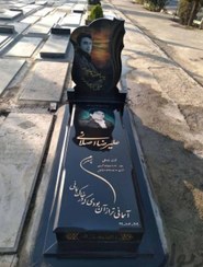 تصویر سنک مزار گرانیت مشکی سوپربلک گرید1 کد 51 