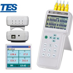 تصویر ترمومتر4کاناله دیتالاگر, دیتالاگر دما 4کاناله, TES-1384 