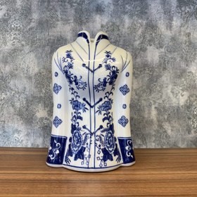 تصویر گلدان تنه قلم آبی بزرگ 