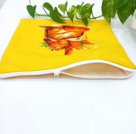 تصویر کیسه نگهداری نان پارچه ای سه لایه زیپ دار( مخصوص یخچال و فریزر)- سایز بزرگ 