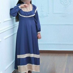 تصویر پیراهن مجلسی سانیا آبی تیره ست مادر و دختری 