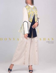 تصویر ست کت و شلوار ( لینن ) گره استایل طرح ماکائو 