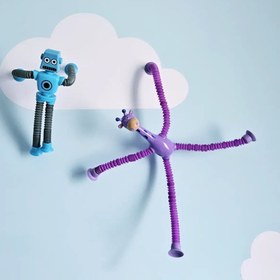تصویر عروسک های حسی ربات و زرافه 