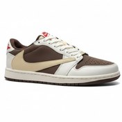 تصویر کفش کتونی جردن ۱ تراویس اسکات کرم قهوه ای کد 294999 