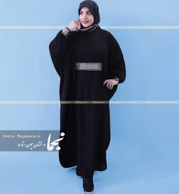 تصویر عبا زنانه شیک مدل حدیث سوزن دوزی مزون نجما - مشکی / سایز Hadis Abaya najma mezon