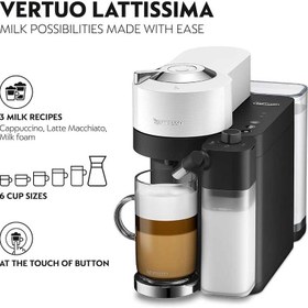 تصویر نسپرسوساز دلونگی مدل DeLonghi Vertuo Lattissima ENV300.W DeLonghi Nespresso Maker Vertuo Lattissima ENV300.W