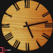 تصویر ساعت دیواری چوبی مدل رومی 