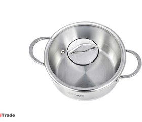 تصویر قابلمه تک استیل ام جی اس سایز 16کد PS4110 mgs single steel pot size 16 code ps4110