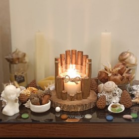 تصویر جاشمعی چوبی (مدل مدادی) ا Wooden Candlestick Wooden Candlestick