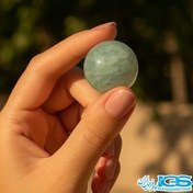تصویر گوی سنگ آکوامارین طبیعی سایز 3 | مناسب چاکرای گلو و مدیتیشن 
