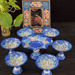 تصویر ست هفت سین میناکاری مدل شقایق 