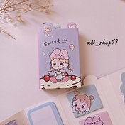 تصویر استیک نوت دفترچه ای طرح یونیکورن و آووکادو و کاکتوس و فضانورد و خرگوش و پاندا و دختر 