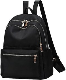 تصویر Ogetok Small Women Backpack Purse, Waterproof Mini Backpack for Girl Women Black Travel Bookbag Shoulder Bag, Lightweight Ladies Fashion Daily Backpack Woman Anti-theft Casual Daypack 