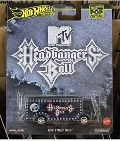 تصویر ماشین اسباب بازی 2025 PREMIUM HW TOUR BUS MTV HEADBANGERS BALL POP CULTURE هات ویلز اورجینال HOT WHEELS 